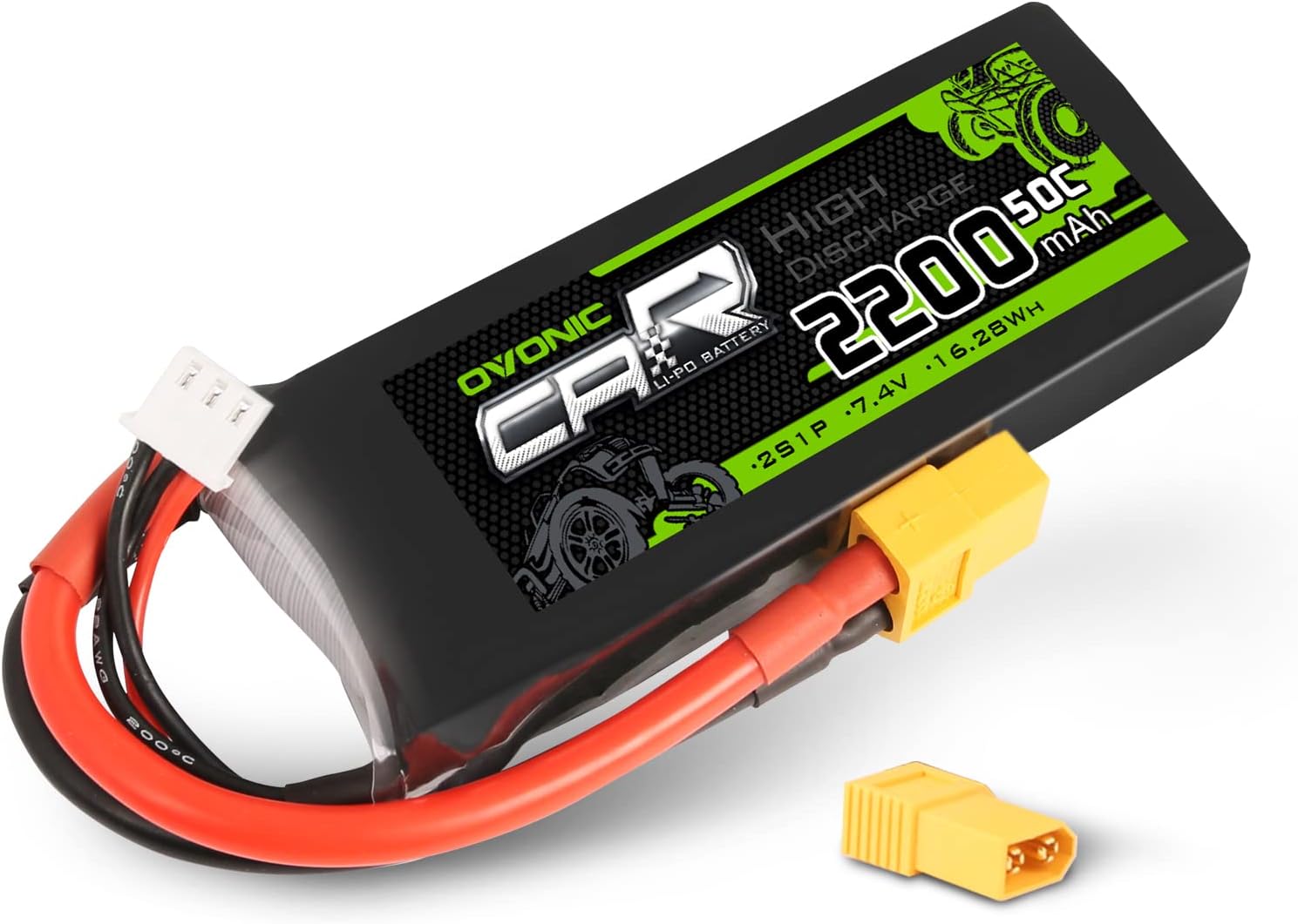 Batterie LiPo 2S 2200 mAh 7,4 V 50C avec connecteur XT60