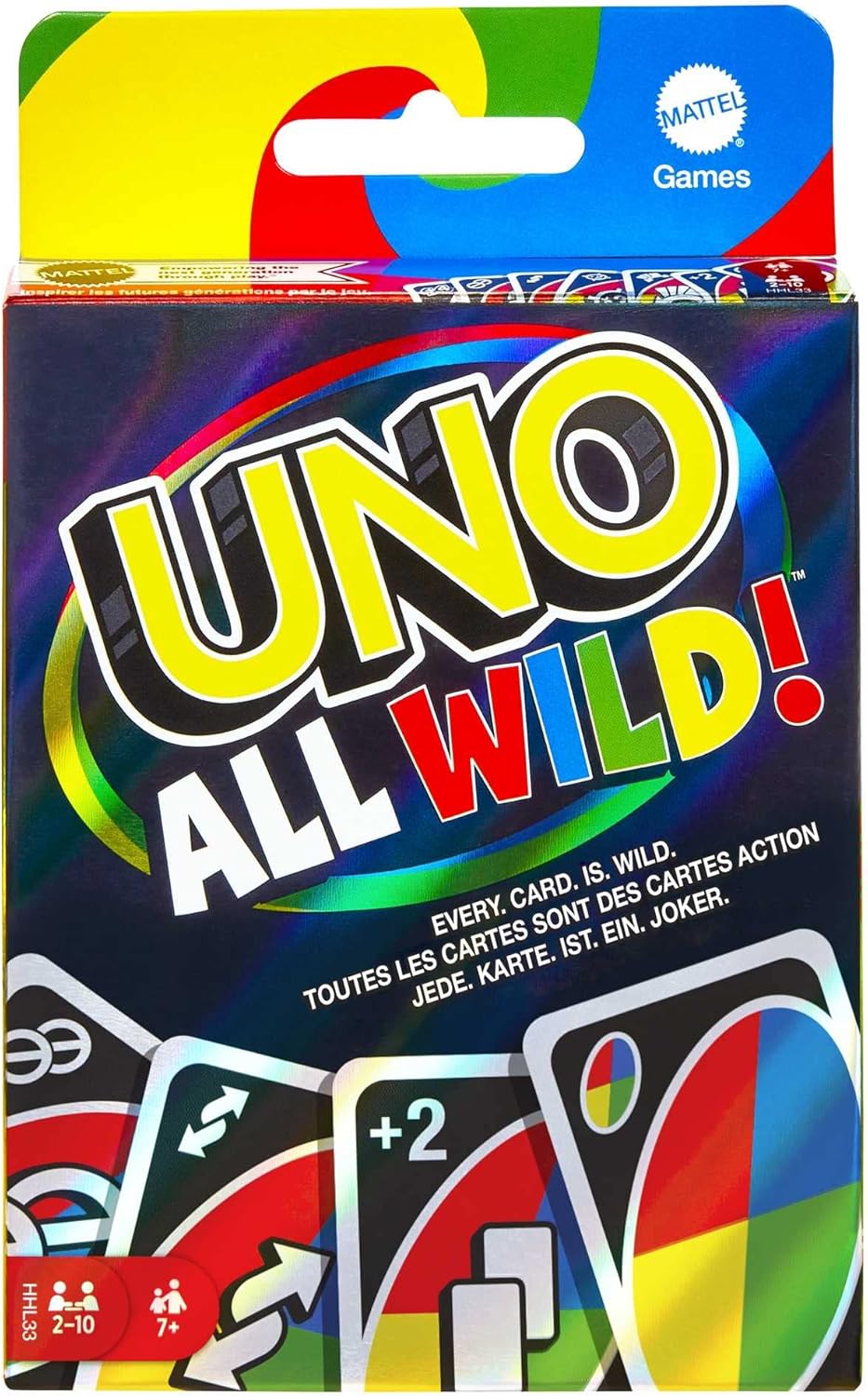 Mattel Games HHL33 Uno All Wild Jeu de société et de Cartes, 2 à 10 Joueurs, dès 7 Ans