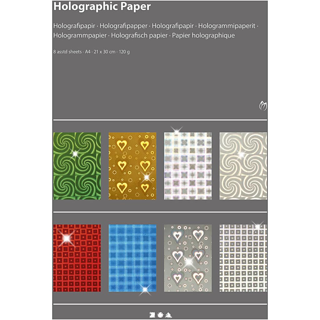  Creativ Papier holographique A4 21 x 30 cm 120 g 8 feuilles - 449470 