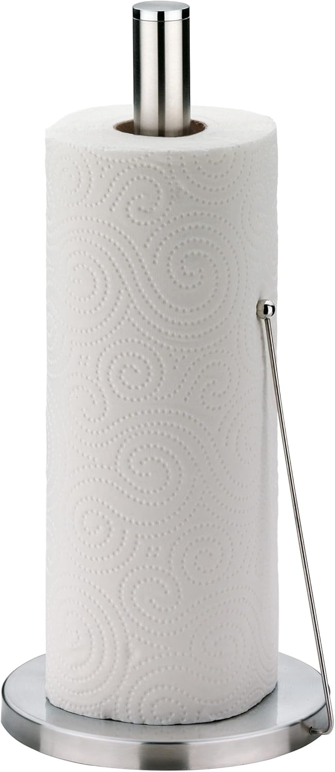kela Porte-Rouleau de Cuisine Vertical, également pour Rouleaux épais, Porte-Rouleau de Papier Hauteur 33,5 cm, Rollo, Acier Inoxydable Mat