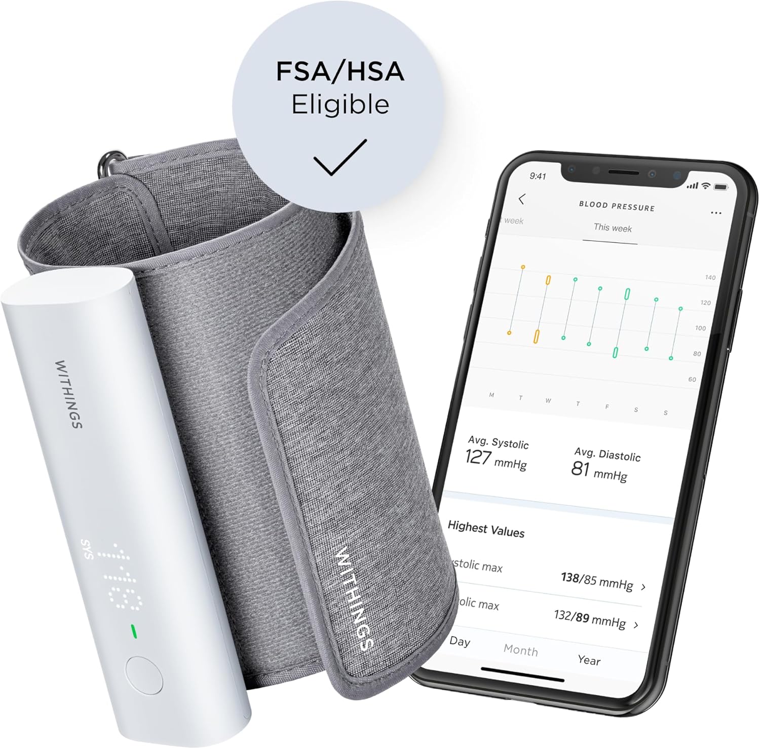 Tensiomètre connecté Withings BPM Connect à bras