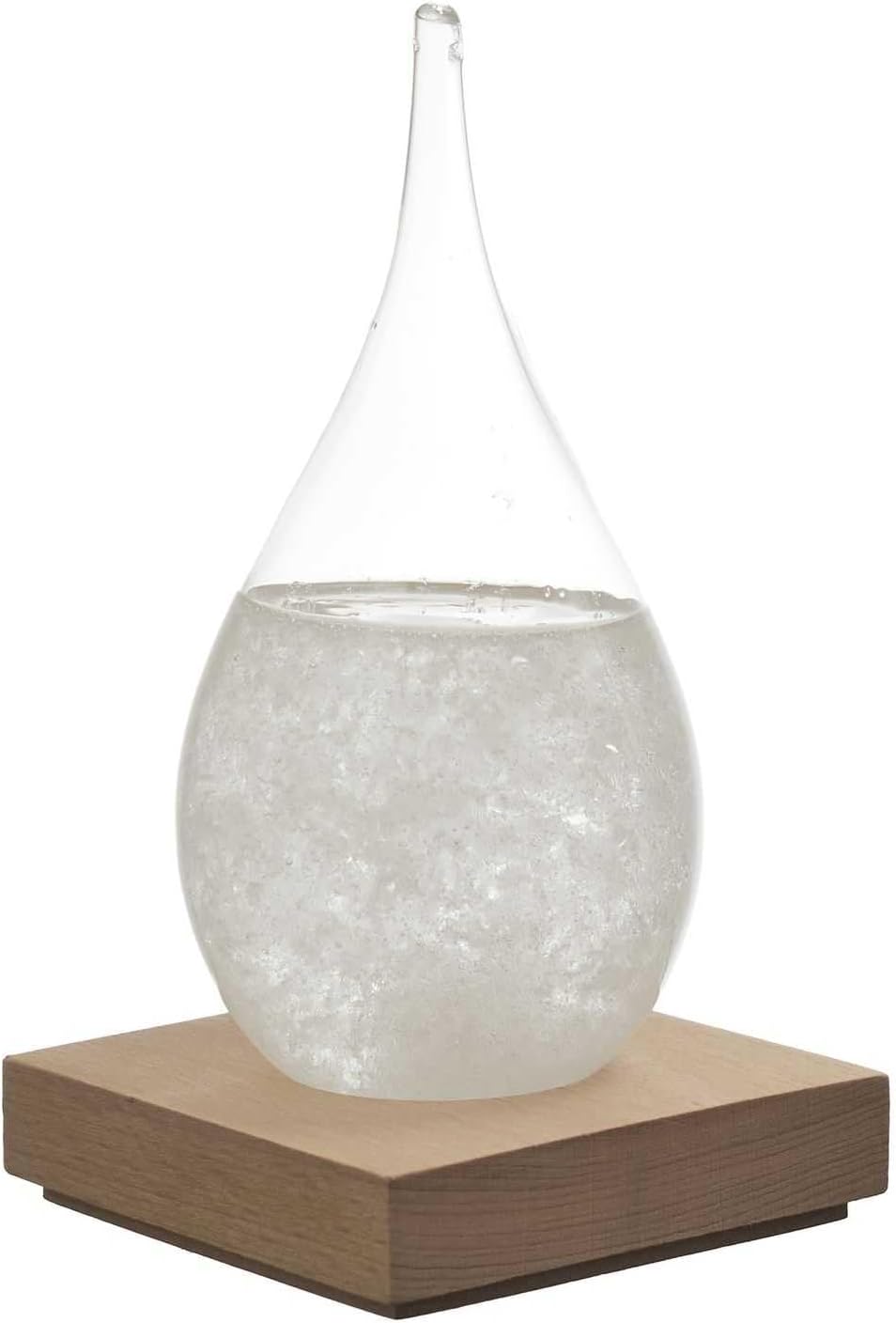 Verre tempête décoratif avec cristaux et socle bois Home Deco Factory H17 cm