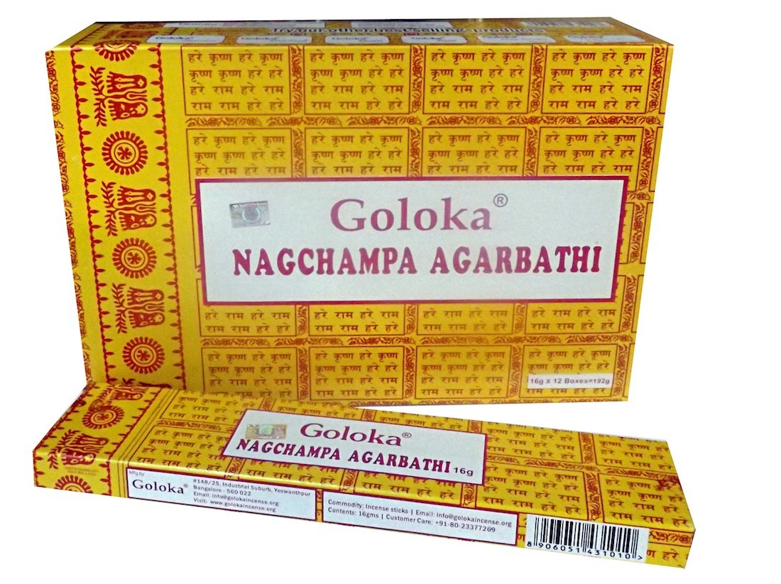 Boîte d’encens Goloka Nag Champa 12 étuis de 15 g