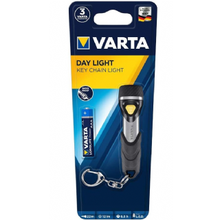 VARTA Lampe Torche LED incl. 1x pile AAA, Day Light Key Chain, lampe de poche à clé pratique, lumière résistante aux chocs, porte-clés idéal pour la maison, l'extérieur