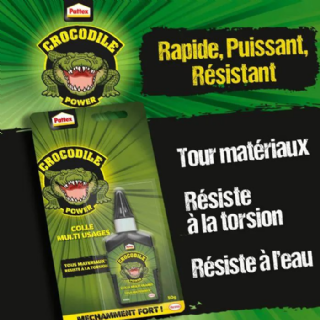 Pattex Crocodile Power | Colle Multi-Usages (50 g) – Colle transparente pour toutes conditions – Colle forte tous matériaux même flexibles – Colle universelle puissante