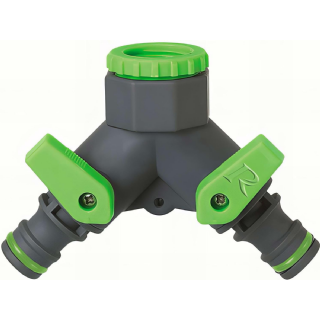 Té de dérivation - Jardin - Plastique - Fixation rapide - Utilisation extérieure - 2 sorties simultanées