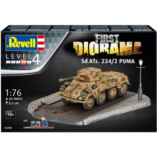 Revell-03298 Diorama Set-Char SD.Kfz. 234/2 Puma Maquette, 03298, Incolore 