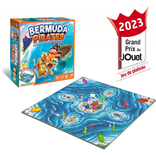 Asmodee - Foxmind Bermuda Pirates - Jeux de Société pour Enfants dès 7 ans - Jeu de Plateau Fun pour Jouer en Famille - Exerce Mémoire et Dextérité - 2 à 4 Joueurs - 20 Min - Version française