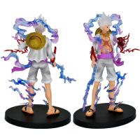 One Piece Luffy Gear 5 Figure Anime Collection Model Doll Toy Decoration Gift (White)
