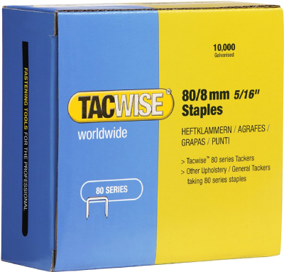 Tacwise 0382 Agrafes Galvanisées pour Tapisserie de Type 80/8 mm, Lot de 10.000