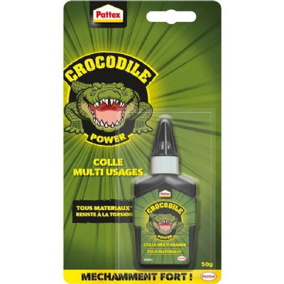 Pattex Crocodile Power | Colle Multi-Usages (50 g) – Colle transparente pour toutes conditions – Colle forte tous matériaux même flexibles – Colle universelle puissante