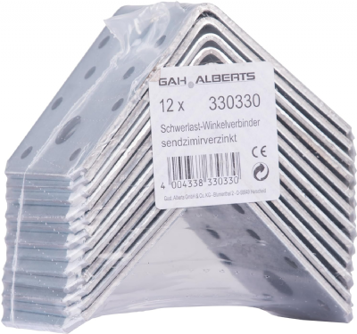  Alberts 330330 Équerre renforcée | galvanisée Sendzimir | 70 x 70 x 55 mm | Set de 12 pièces 