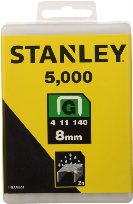 Agrafes - STANLEY - 1-TRA705-5T - 8 mm - Acier - Jaune et noir