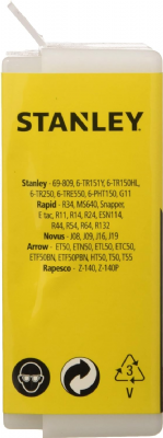 Agrafes - STANLEY - 1-TRA705-5T - 8 mm - Acier - Jaune et noir