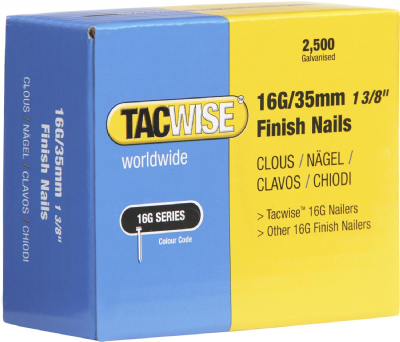 Tacwise 0295 Clous de Finition Galvanisés de Type 16G / 35 mm, Lot de 2500
