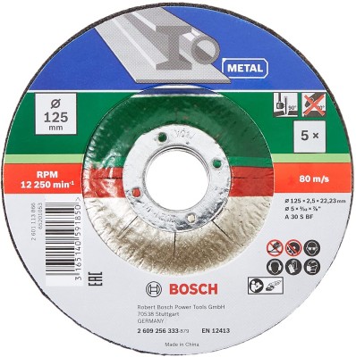 ?5 disques à tronçonner pour métal - Ø 125 mm Bosch