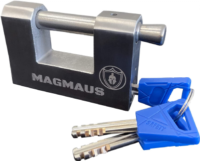 Magmaus® RTL/80 [Anti-rouille] Cadenas d'extérieur ultra résistant 3 clés [Haute sécurité] [Acier inoxydable] résistant aux intempéries - Idéal pour...
