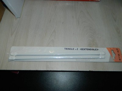 Tringle x2 extensible 30-50 cm avec les crochets