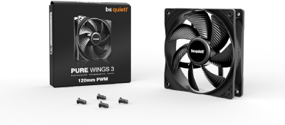be quiet! Pure Wings 3 120mm PWM ventilateur, vitesse de pointe élevée, faible régime minimum, cadre du ventilateur optimisé, pression d'air extraordinaire