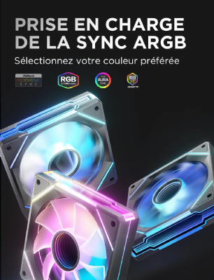 AsiaHorse Ventilateurs ARGB 120 mm - Lot de 3