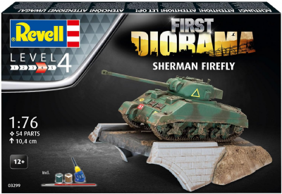 Maquette diorama char Sherman Firefly Revell 1/76