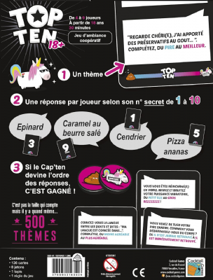 Cocktail Games Top Ten 18+ Jeu de Société Jeu de Cartes A partir de 18 ans 4 à 9 joueurs 20 minutes