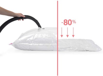 Produit neuf en déstockage - Sac de rangement sous vide transparent 55 x 90 cm
