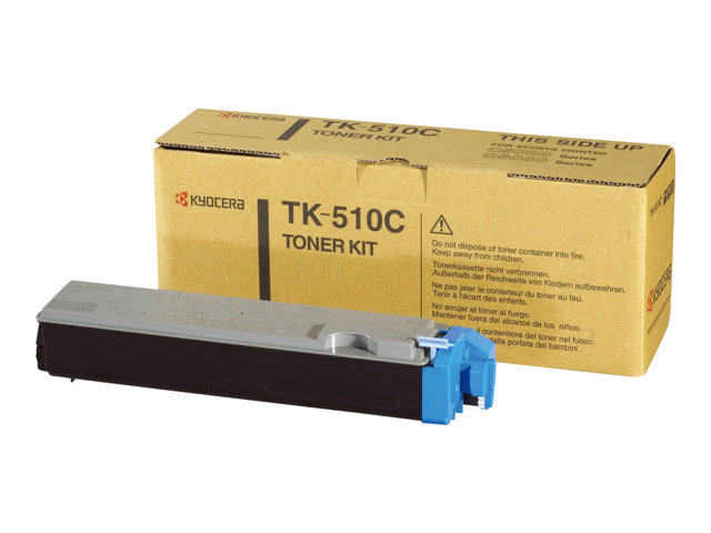 Toner Kyocera TK-510C d'origine. Cyan, 8 000 pages ISO 19752, compatible imprimante ECOSYS FS-C5020N, FS-C5025N, FS-C5030N 
