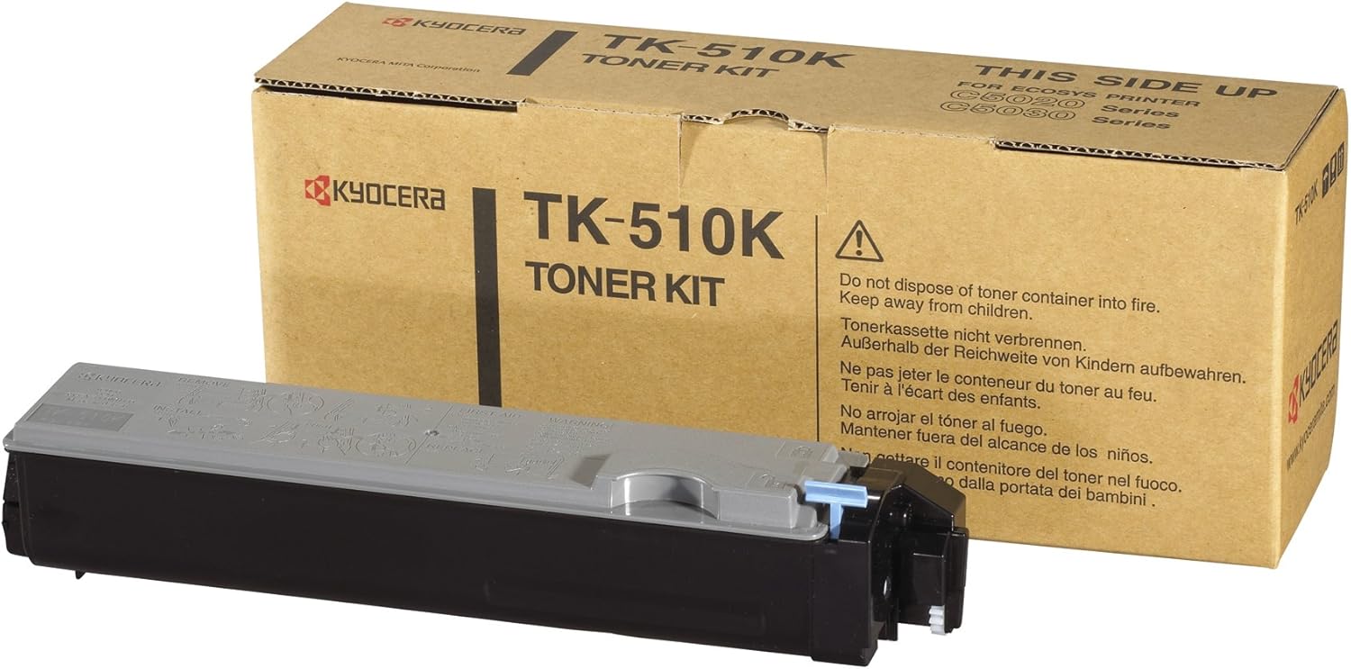 Toner Kyocera TK-510K d'origine. Noir, 8 000 pages ISO 19752, compatible imprimante ECOSYS FS-C5020N, FS-C5025N, FS-C5030N 